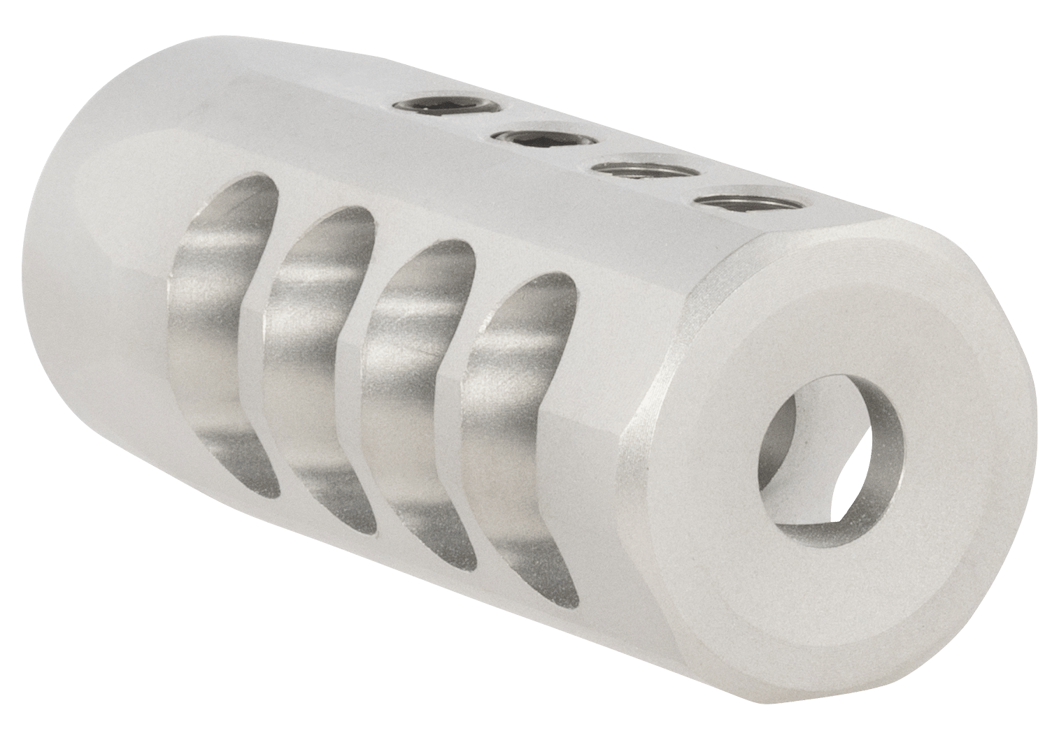 Christensen Arms 8100001701 Side-Baffle  Natural Titanium, 5/8"-24 tpi Threads, 30 Cal (.920" D Bull barrel)