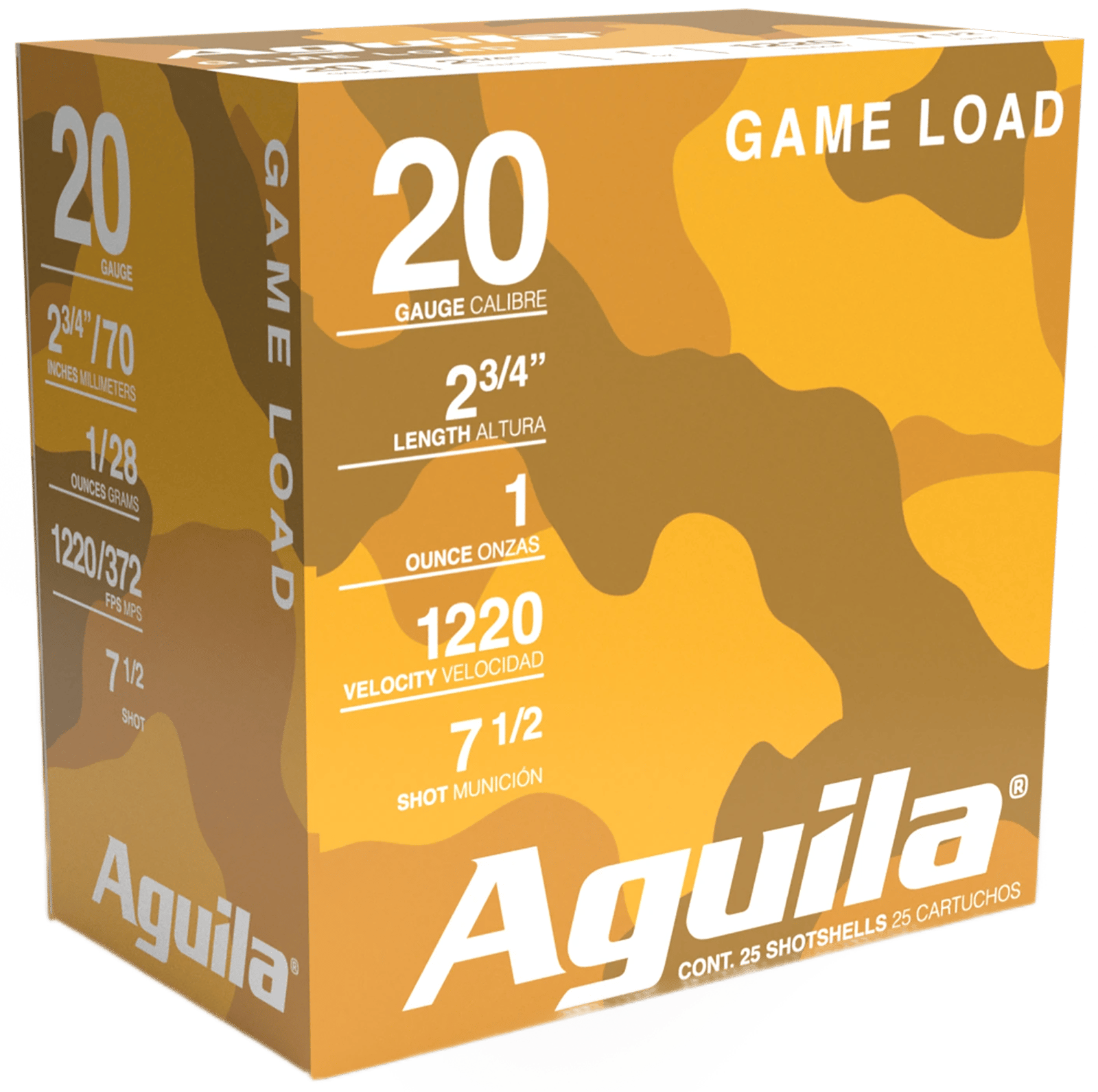 Aguila 1CHB2007 Game Load  20Gauge 2.75" 1oz 7.5Shot 25 Per Box/10 Case