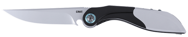 CRKT 5702 Nucleus  3.19" Folding Plain Bead Blasted 12C27 Sandvik Blade, Black/Red G10/SS Handle