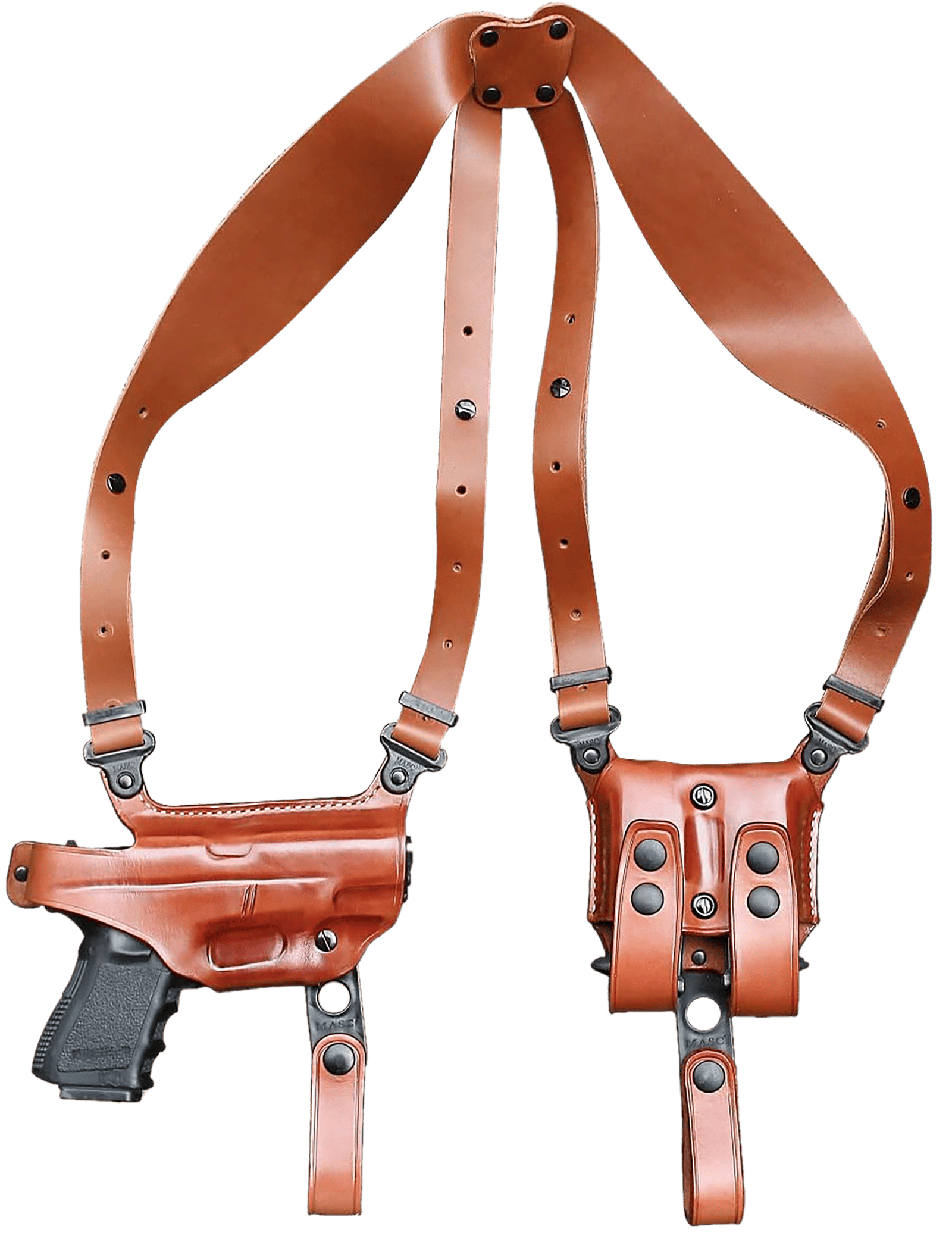 1791 Gunleather NSS1CBRHR  Optic Ready Shoulder Horizontal Brown Fits 1911 Right Hand