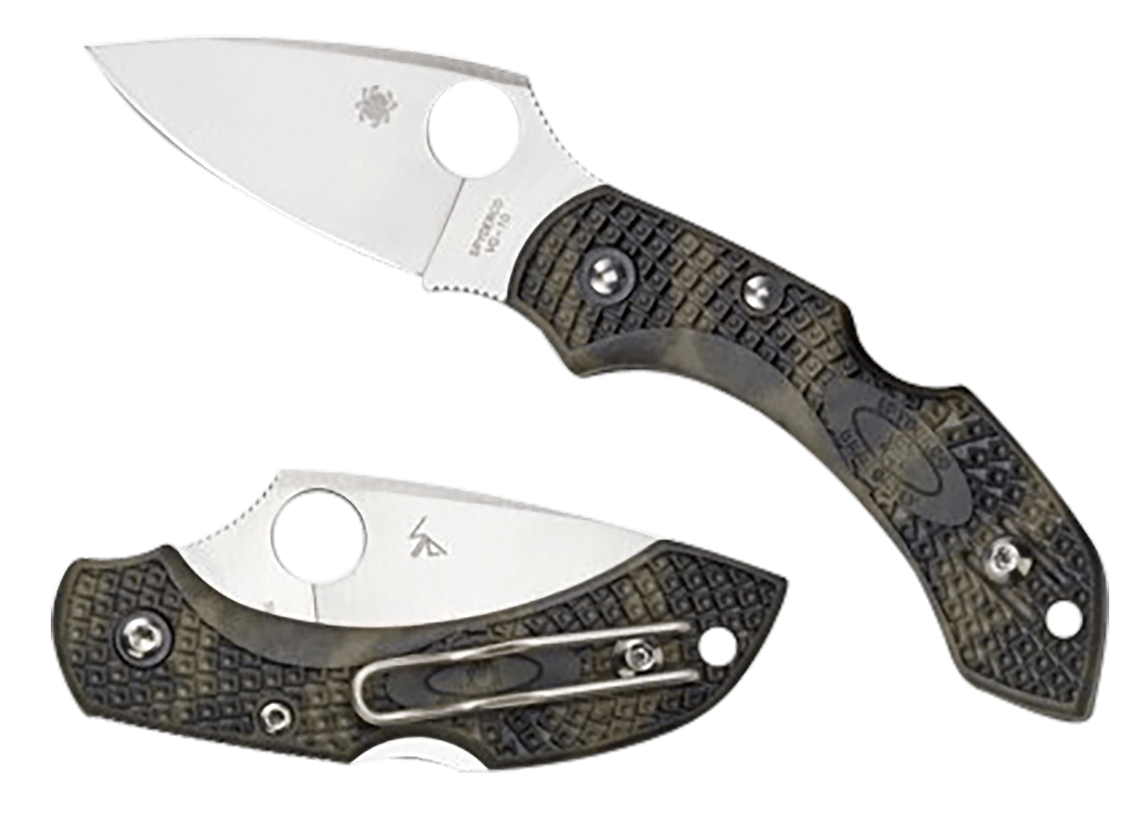 Spyderco C28ZFPGR2 Dragonfly 2  2.30" Folding Plain Satin VG-10 SS Blade/Zome Green Textured FRN Handle Includes Pocket Clip