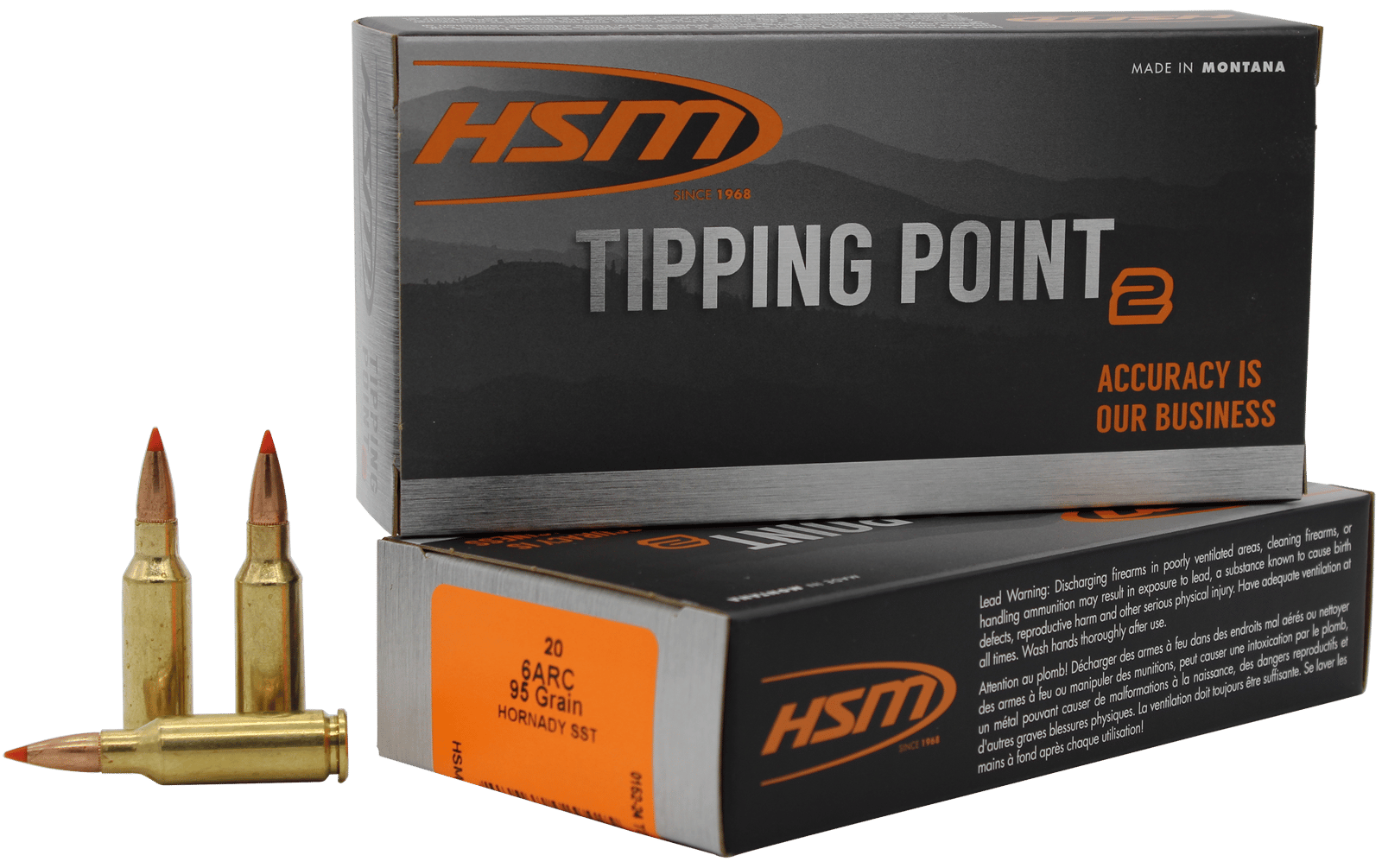 HSM 6ARC2N Tipping Point Super Shock Tip 6mm ARC 95 gr 20 Per Box/ 25 Case