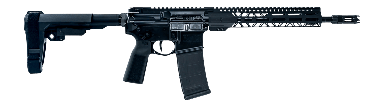Faxon Firearms FXPRO6A125GA1075 Pro  6mm ARC 10+1 12.50" Black Nitride Match Grade Threaded Barrel, Black Aluminum Receiver w/Picatinny Rail, M-LOK Handguard, Black SB Tactical SBA3 Brace, Ergonomic G