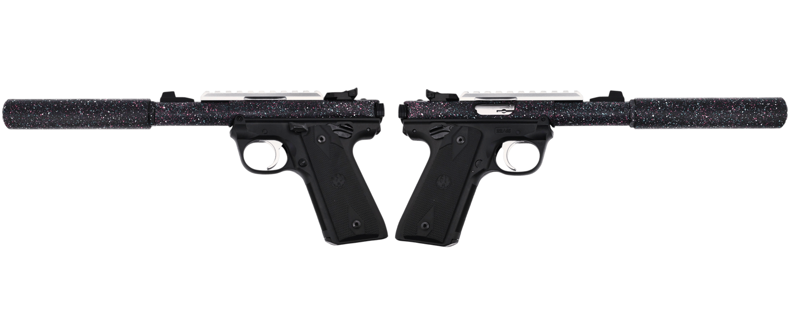 RUGER MARK IV 22/45 22LR PISTOL 4.4" T.B. SPLATTER 2-10RD MAGS