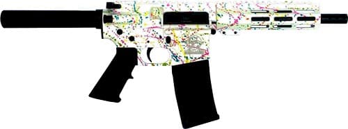 GLFA AR15 PISTOL 223 WYLDE 7.5" NITRIDE SPLATTER WHITE