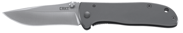 CRKT 6450S Drifter  EDC 2.88" Folding Drop Point Plain Satin 8Cr14MoV SS Blade, Silver Stainless Steel Handle