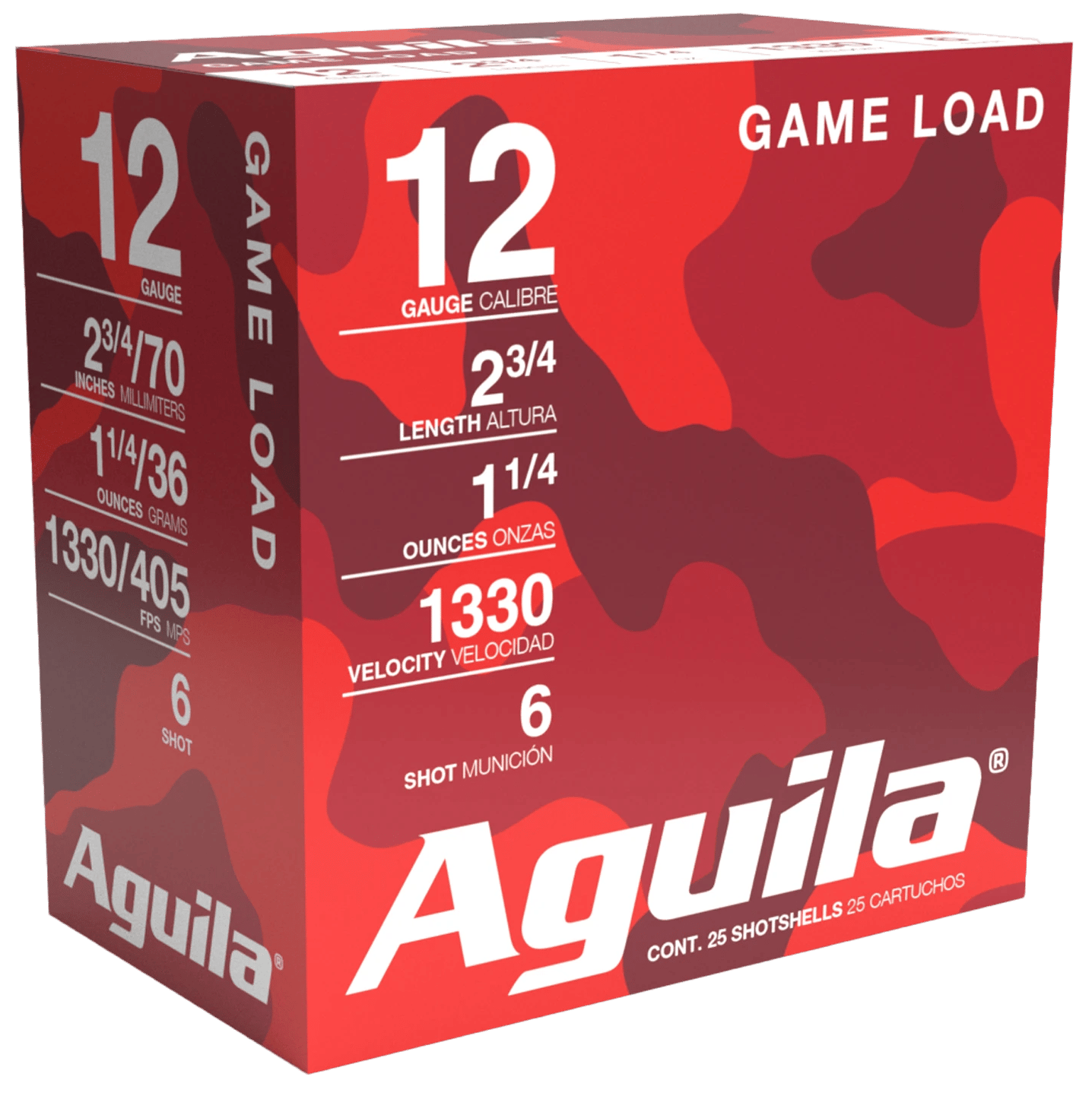 Aguila 1CHB1206 Game Load  12Gauge 2.75" 1 1/4oz 6Shot 25 Per Box/10 Case