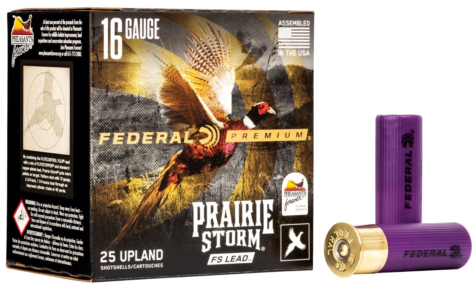 Federal PFX164FS6 Premium Prairie Storm FS 16Gauge 2.75" 1 1/8oz 6Shot 25 Per Box/10 Case