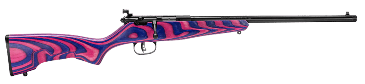 Savage Arms 13797 Rascal  Youth 22 LR 1rd 16.12" Matte Blued Barrel, Matte Blued Carbon Steel Receiver, Boyd's Minimalist Pink & Purple Hybrid Laminate Stock, Right Hand