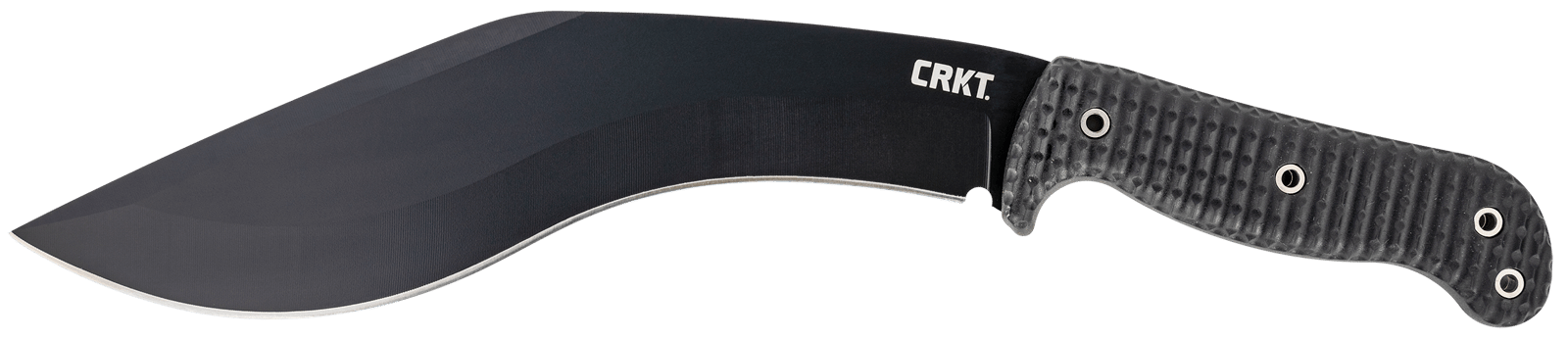 CRKT 2742 KUK  10.56" Fixed Recurve Plain Black Powder Coated 65Mn Carbon Steel Blade/Black Textured GRN Handle Includes Sheath