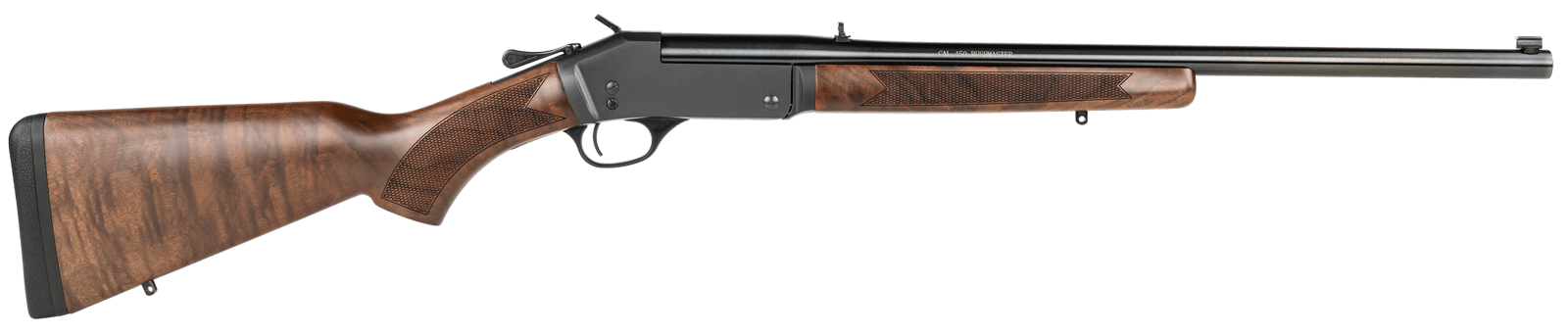 Henry H015450 Single Shot  450 Bushmaster Caliber with 1rd Capacity, 22" Barrel, Overall Blued Metal Finish & American Walnut Stock, Right Hand (Full Size)