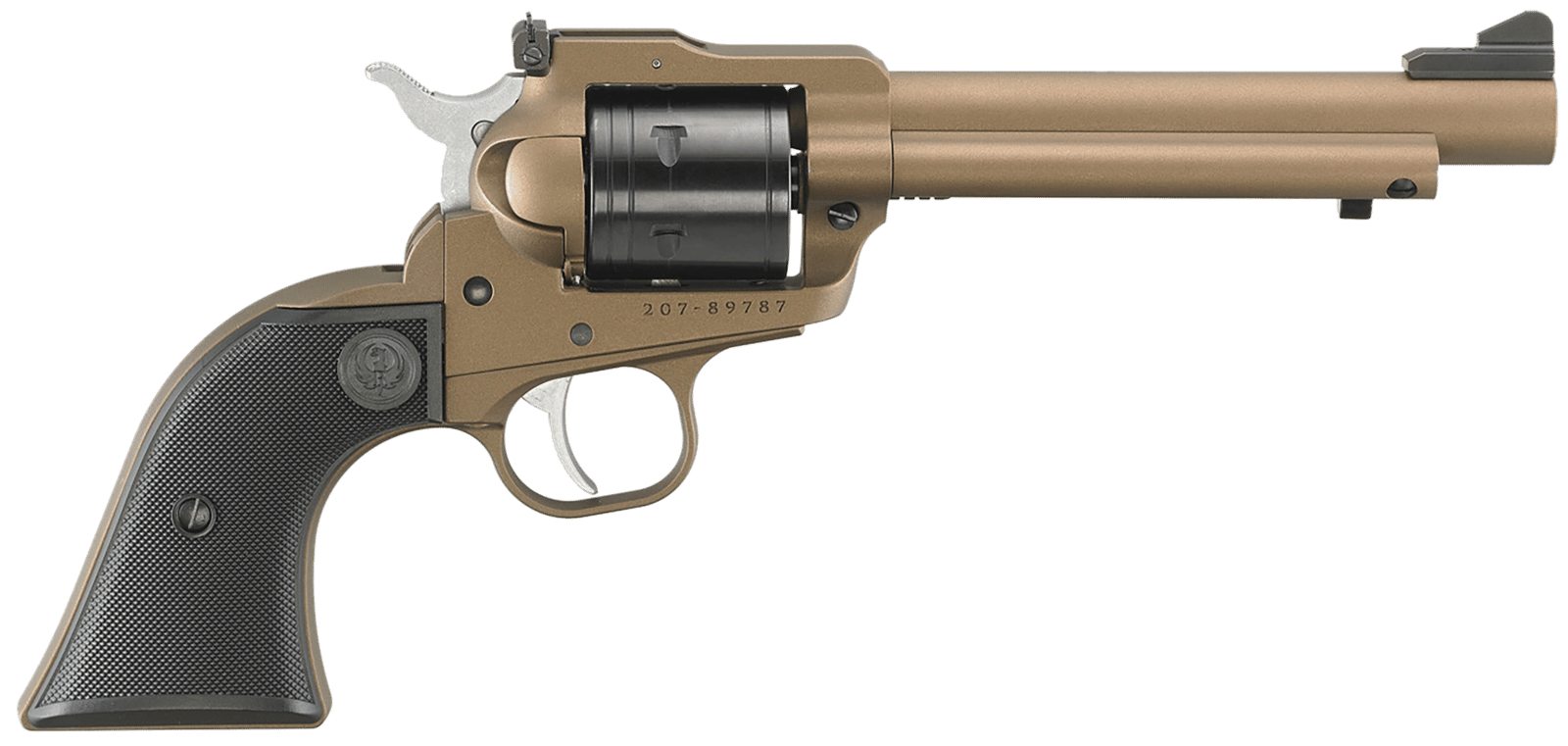 Ruger 2034 Super Wrangler  22  LR/22 WMR 6 Shot 5.50" Bronze Cerakote Steel Barrel & Frame, Black Cylinder, Black Checkered Polymer Grip, Transfer Bar Safety, Exposed Hammer