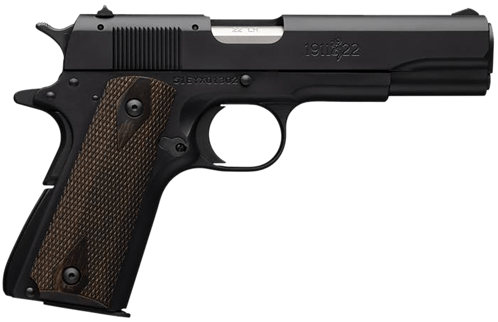Browning 051802490 1911 A1 *CA Compliant Full Size 22 LR 10+1, 4.25" Matte Stainless Steel Barrel, Matte Black Serrated Slide & Alloy Frame w/Beavertail