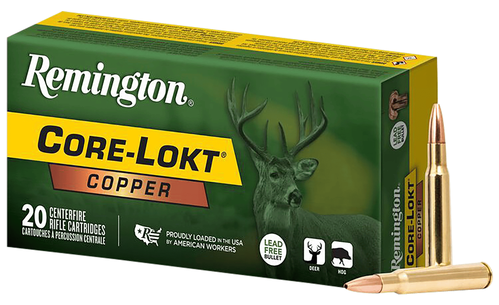 Remington Ammunition R27853 Core-Lokt Copper 30-06Springfield 150gr Copper Hollow Point 20 Per Box/10 Case