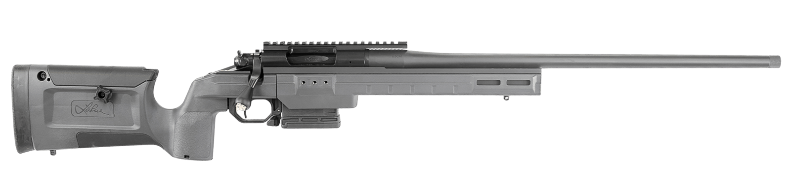 Larue Tactical LTKRGSIETE65CM23GRY Siete 6.5 Creedmoor 23" Threaded Barrel, Picatinny Rail Receiver, Larue KRG Bravo Gray Polymer Chassis