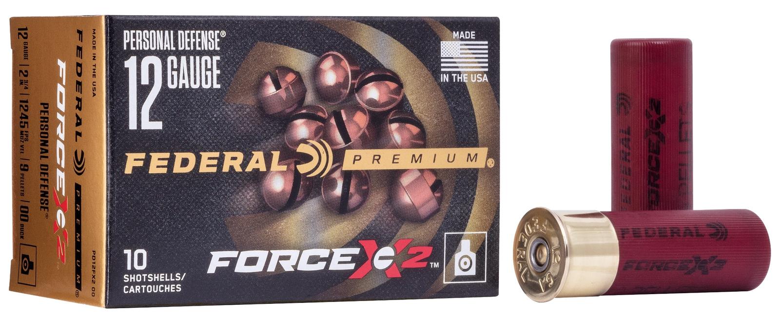 Federal PD12FX200 Premium Force X2 12Gauge 2.75" 9Pellets 00BuckShot 10 Per Box/25 Case
