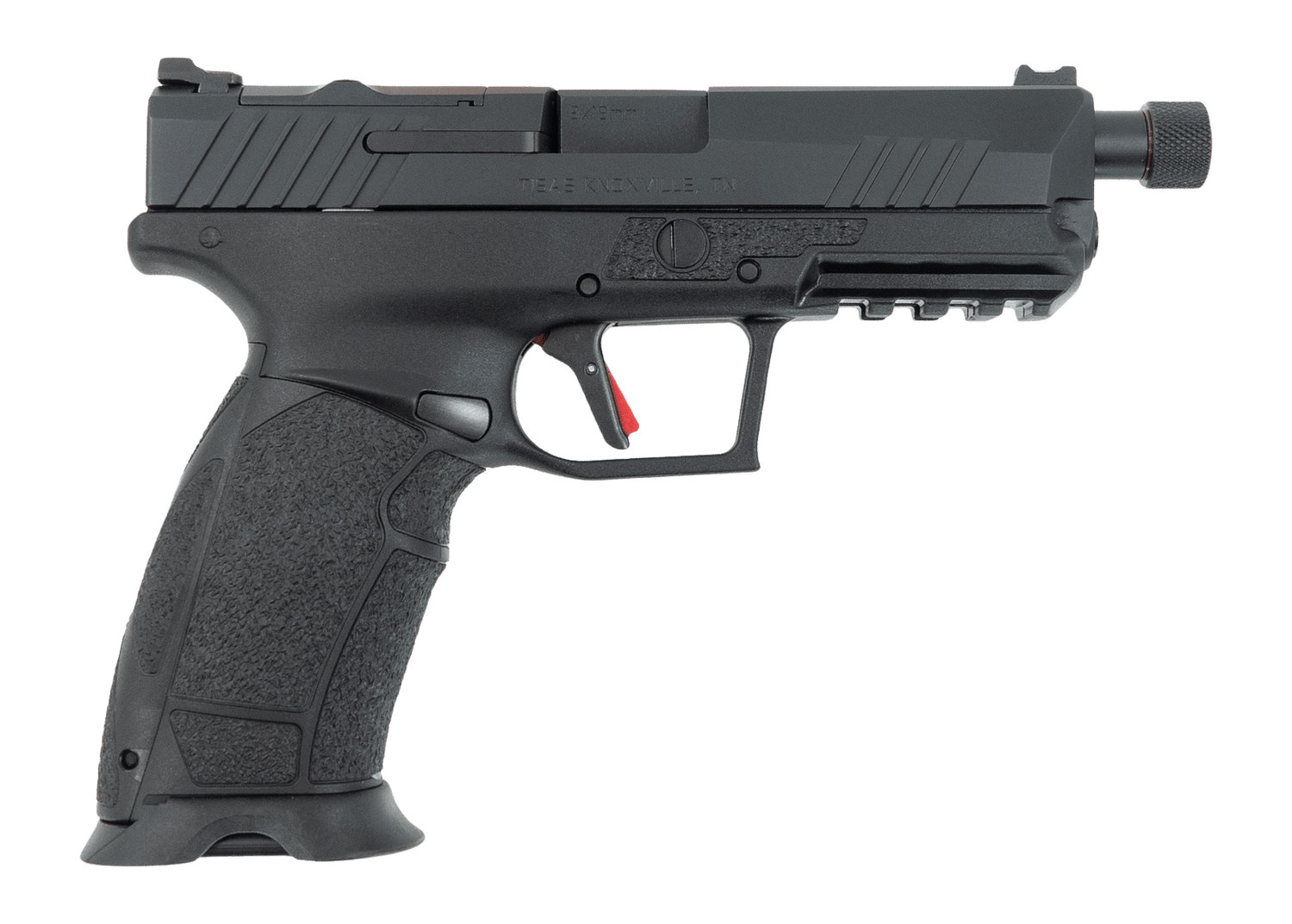 Tisas Arms 15000121 PX-9  9mm Luger 20+1 4.60" Black Threaded Barrel, Black Cerakote Carbon Steel Optic Cut/Serrated Slide & Frame w/Picatinny Rail, Black Rubber Grip, RMR Footprint