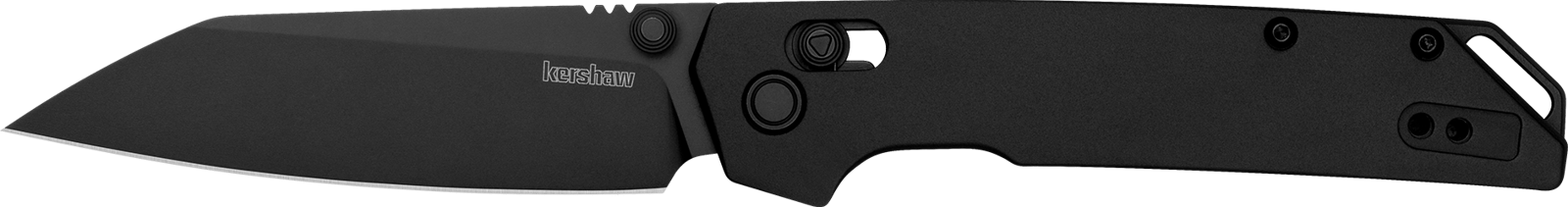 Kershaw 2038RBLK Iridium  3.45" Folding Reverse Tanto Plain Black Oxide D2 Steel Blade, Black Anodized Aluminum Handle