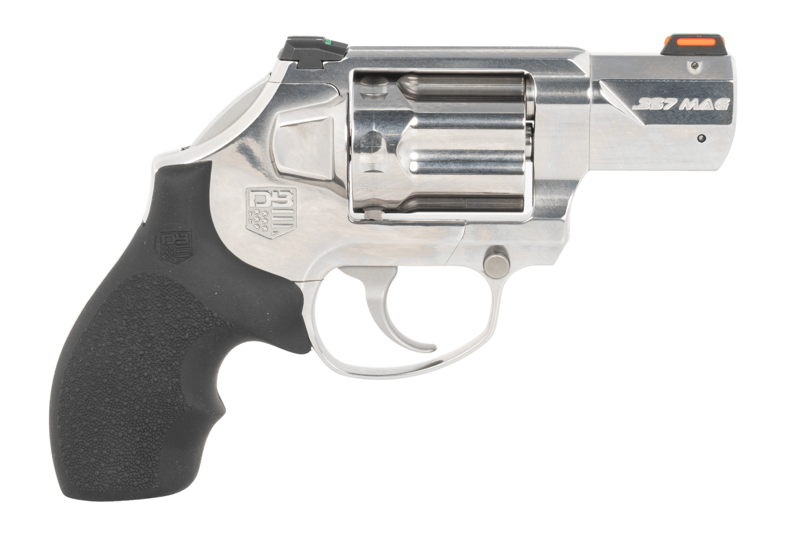 Diamondback DB0700S702 SDR  Small 357 Mag/38 Special +P 6 Shot 2" Stainless Steel Barrel, Cylinder & Frame, Black Hogue Rubber Grip, Concealed Hammer