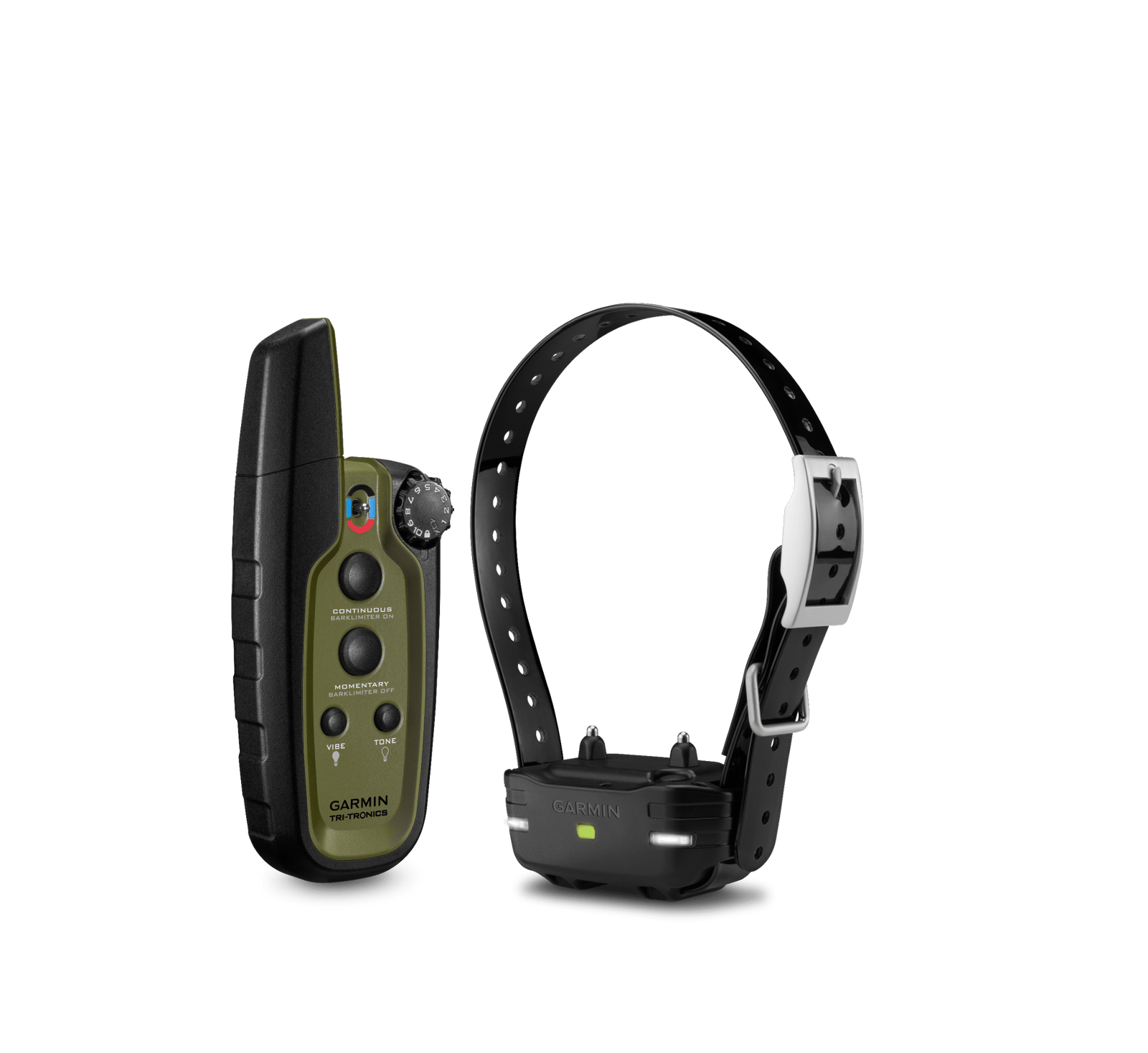 Garmin 0100120500 Sport Pro System Bundle Handheld Green w/BarkLimiter, LED Beacon Lights, 1-Hand Operation, Water-Resistant Rechargeable Li-ion; Collar Up to 3 Dogs .75 Mile Range