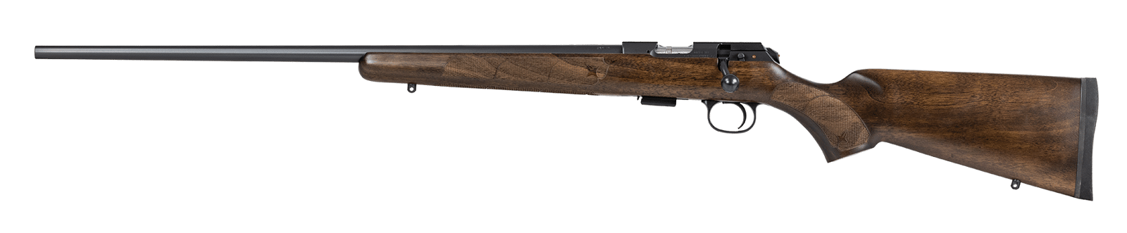 CZ-USA 02390 CZ 457 American Full Size 22 LR 5+1 24" Black Nitride Black Nitride Steel Receiver Turkish Walnut Fixed American Style Stock Left Hand