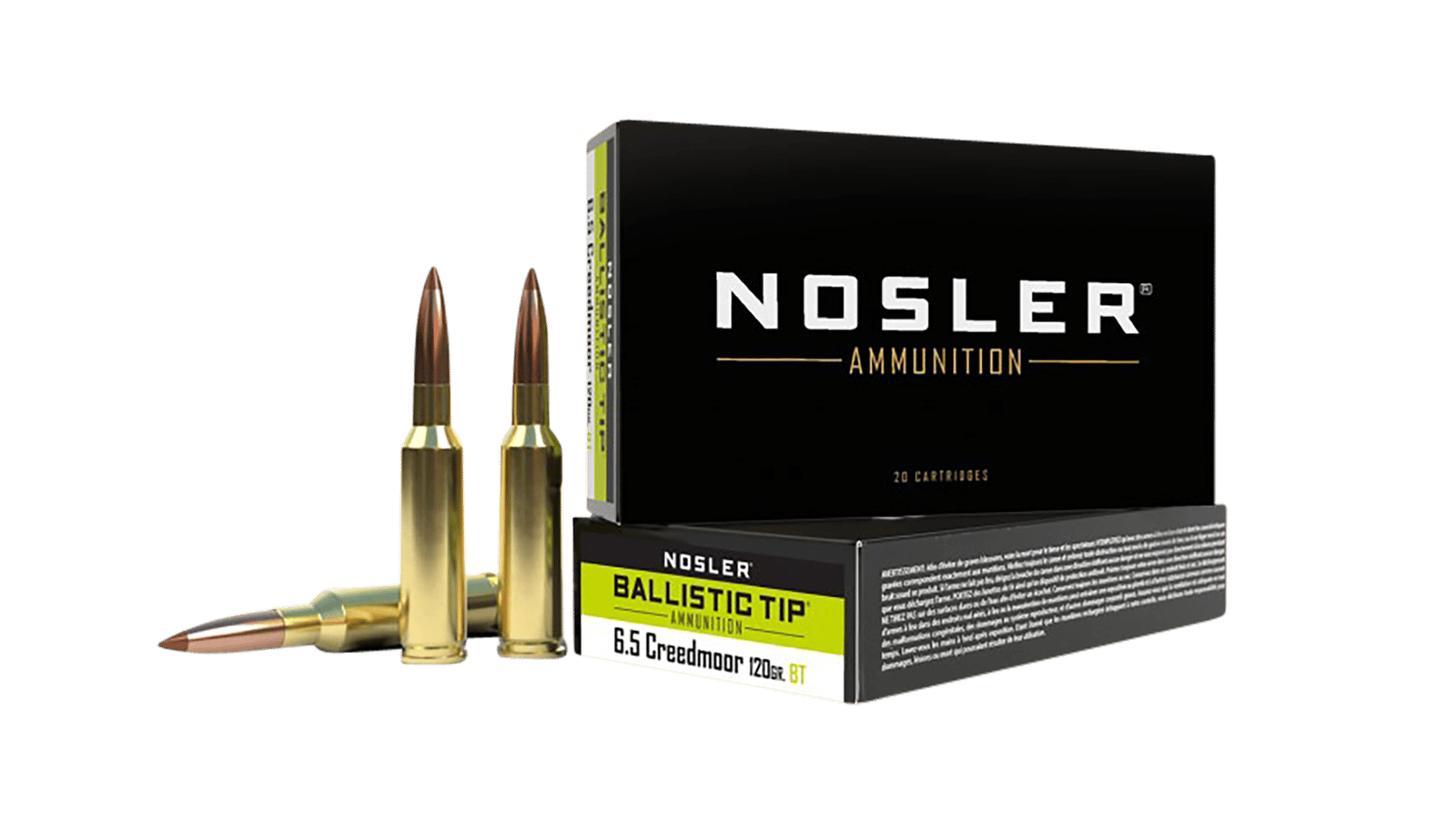 Nosler 42050 Ballistic Tip  6.5Creedmoor 120gr Spitzer Ballistic Tip 20 Per Box/10 Case