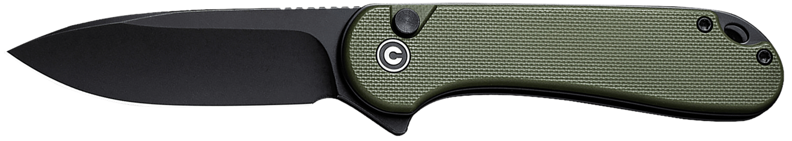 Civivi Knives C18062P-3 Elementum II  EDC 2.96" Folding Drop Point Plain Black Stonewashed Nitro-V Steel Blade, OD Green Textured G10 Handle
