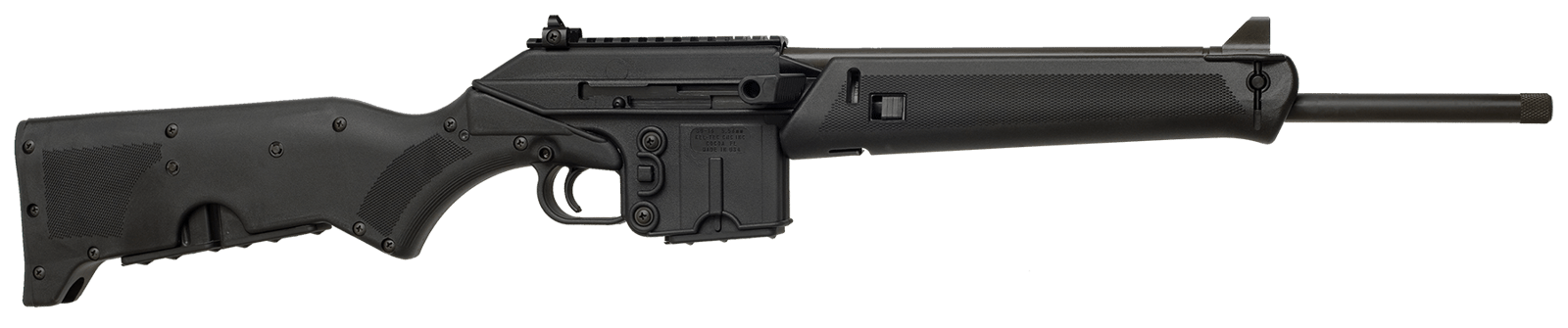 Kel-Tec SU16CABLK SU-16 *CA Compliant 5.56x45mm NATO Caliber with 16" Barrel, 10+1 Capacity, Black Metal Finish, Black Fixed Storage Compartment Stock Right Hand