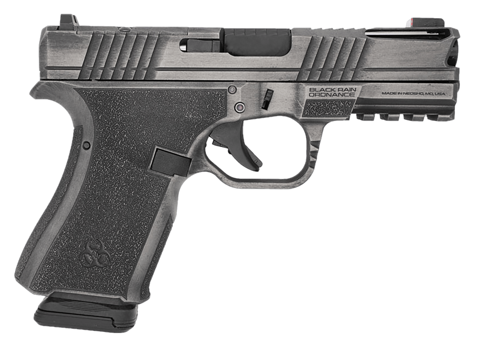 Black Rain Ordnance FLP9MMGMGB   Compact Frame 9mm 15+1 4" Stainless Steel Slide