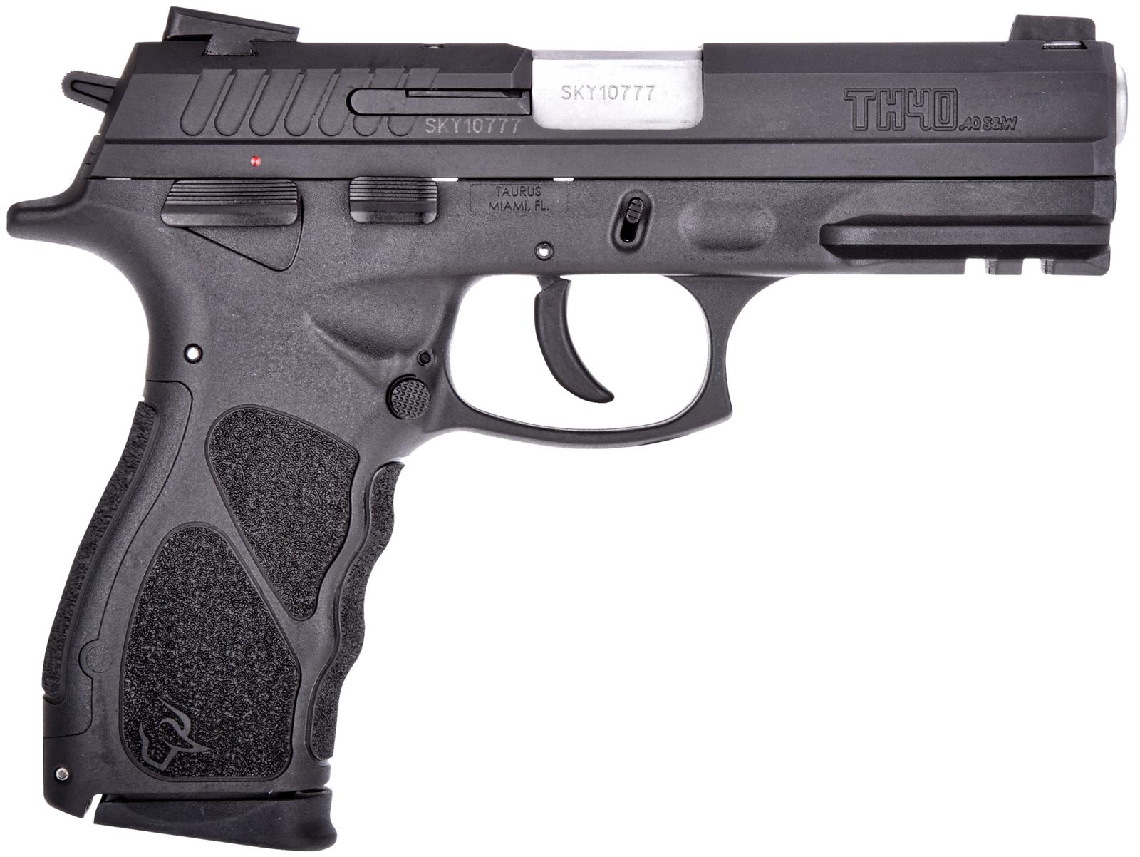 Taurus 1TH40041 TH  Full Size 40 S&W 15+1 4.27" Matte Stainless Steel Barrel, Matte Black Serrated Slide, Black Polymer Frame w/Picatinny Rail, Black Finger Grooved Polymer Grip Right Hand