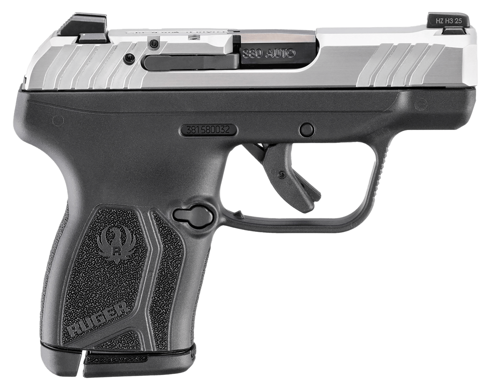 Ruger 13754 LCP Max *CA Complaint 380 ACP 10+1 2.80" Black Oxide Alloy Steel Barrel, Matte Stainless Steel Serrated Slide, Black Polymer Frame, Textured Grip