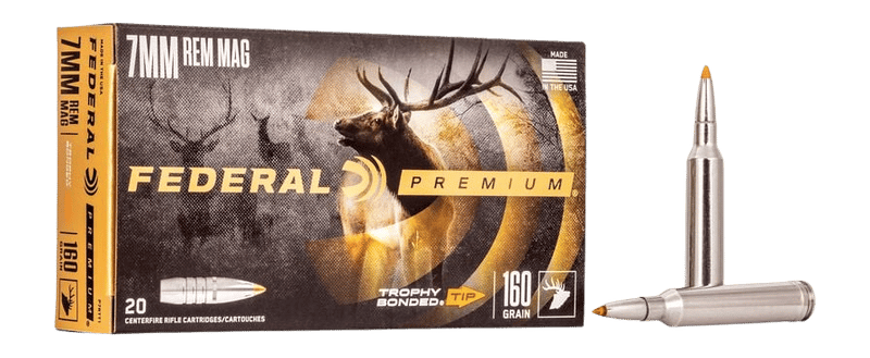 Federal PR7TT1 Premium  7mmRemMag 160gr Trophy Bonded Tip 20 Per Box/10 Case