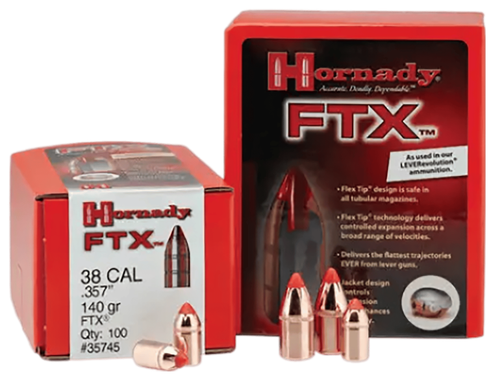 Hornady 50102 FTX  50 Cal .500 300 gr Flex Tip eXpanding 50 Per Box/ 25 Case