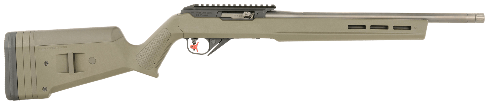 True Precision Inc TP1022GRNBLSSA TP/22  22 LR 16" Match Grade Barrel, Picatinny Rail Aluminum Receiver, M-LOK Forend, Magpul Hunter X-22 Polymer Stock