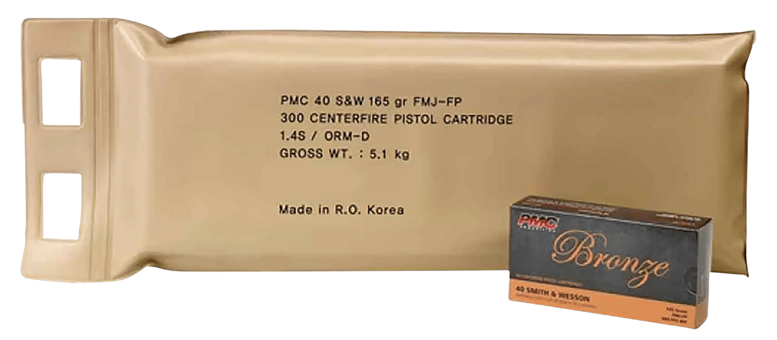 PMC 40DBP Bronze Battle Pack 40S&W 165gr Full Metal Jacket 300 Per Box/3 Case