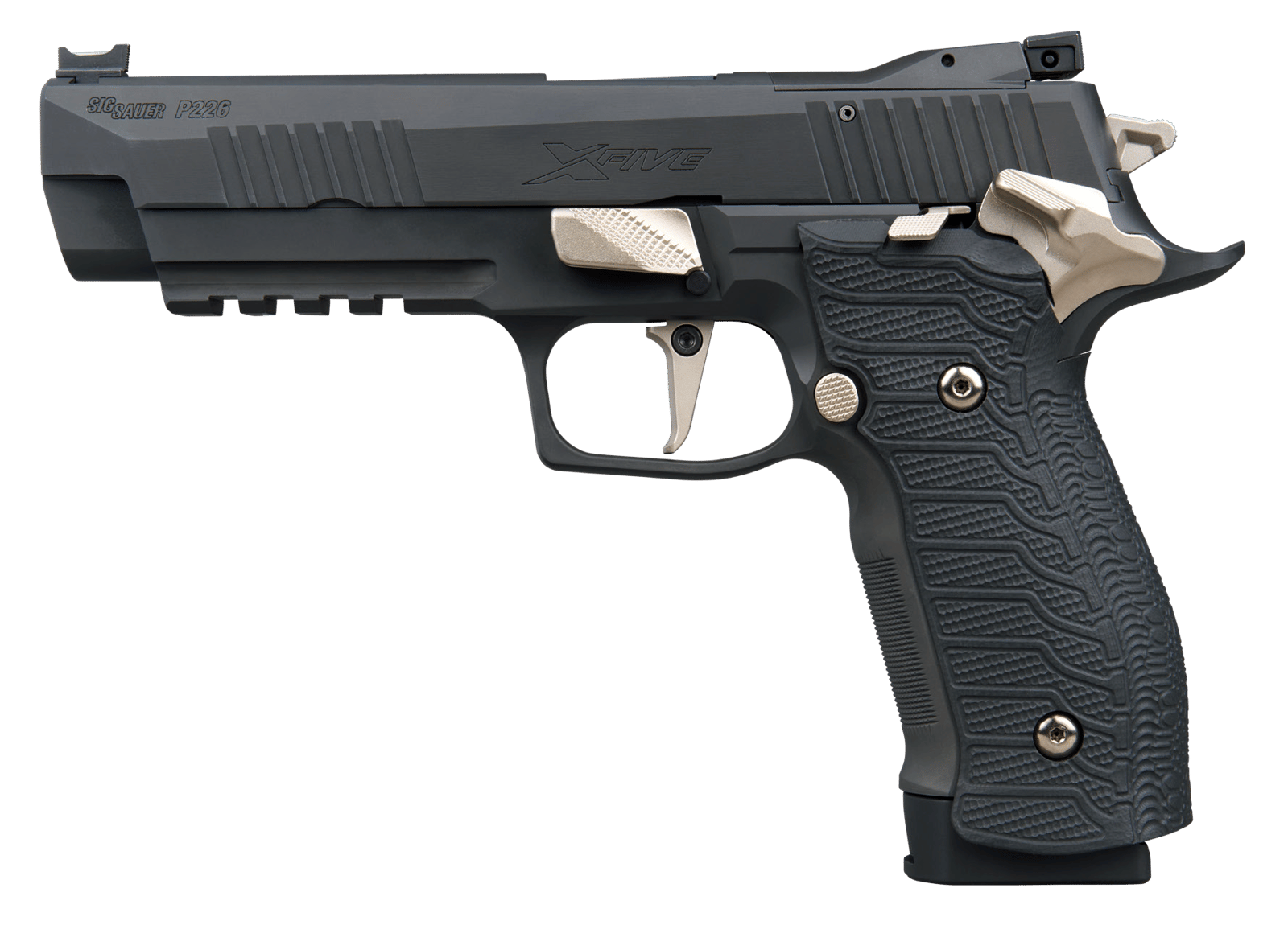 Sig Sauer 226X59NMRSAO P226 XFive Nightmare Full Size Frame 9mm Luger 20+1 5" Bull Barrel, Black Nitron Stainless Steel Optic Ready/Serrated Slide & Frame w/Beavertail & Picatinny Rail, Custom Hogue G