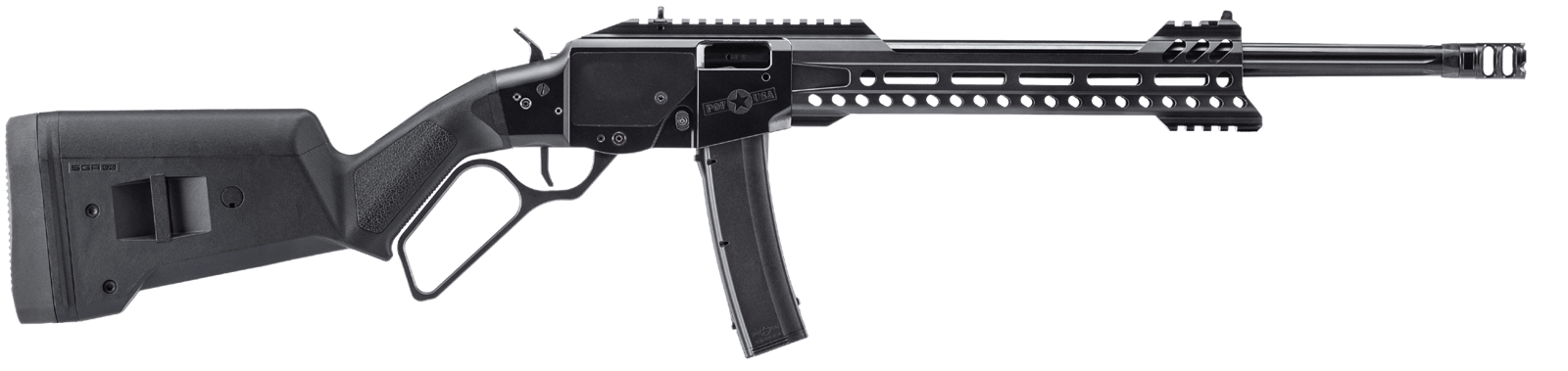 Patriot Ordnance Factory 02543 Tombstone  9mm Luger 20+1 16.50" Black Fluted Threaded Barrel, Black Aluminum Receiver w/Picatinny Rail, M-LOK Handguard, Magpul SGA Black Synthetic Stock