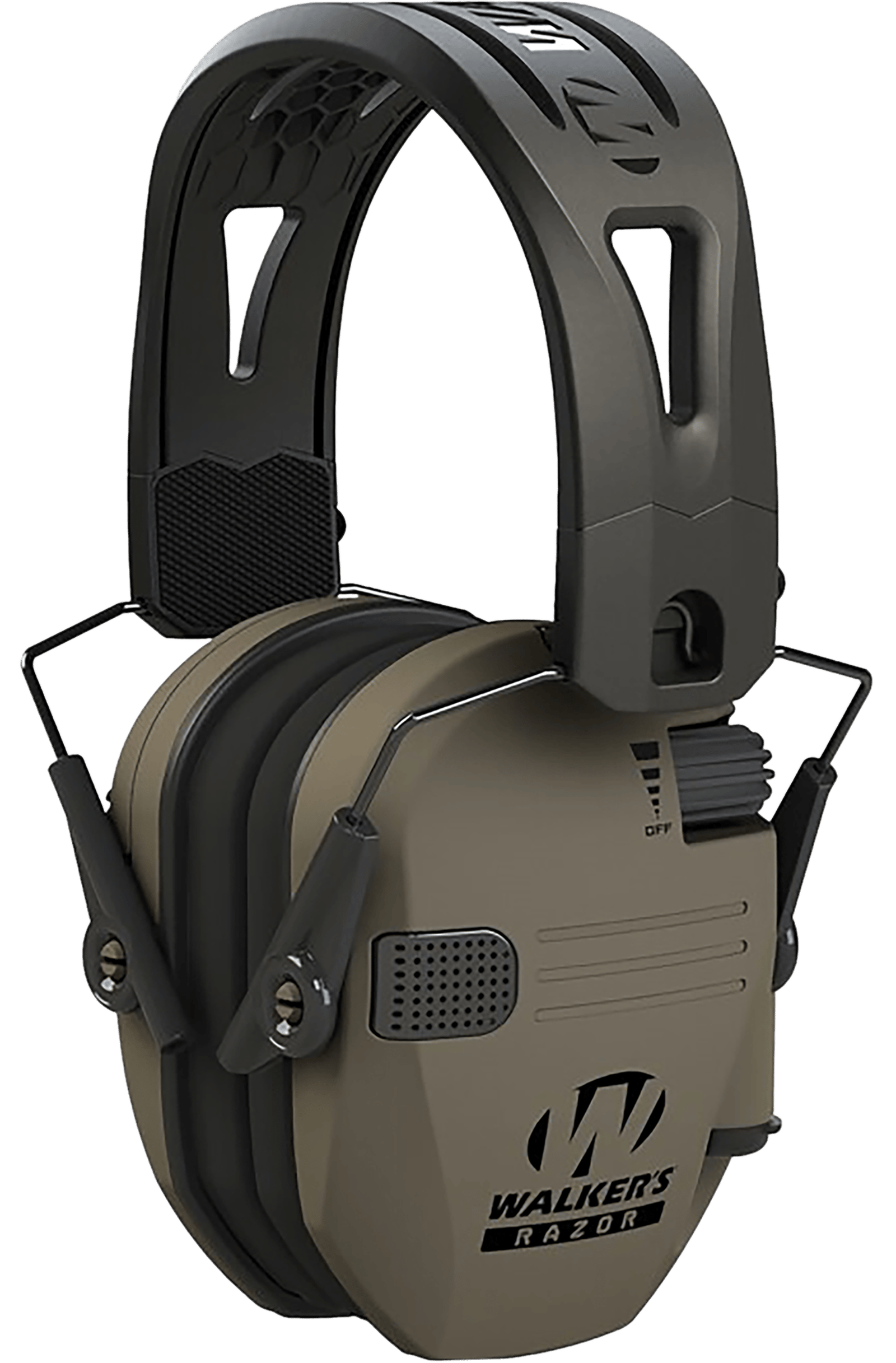 Walker's GWPRSEMRHFDE Razor Tacti-Grip 23 dB Over the Head Flat Dark Earth/Black Polymer