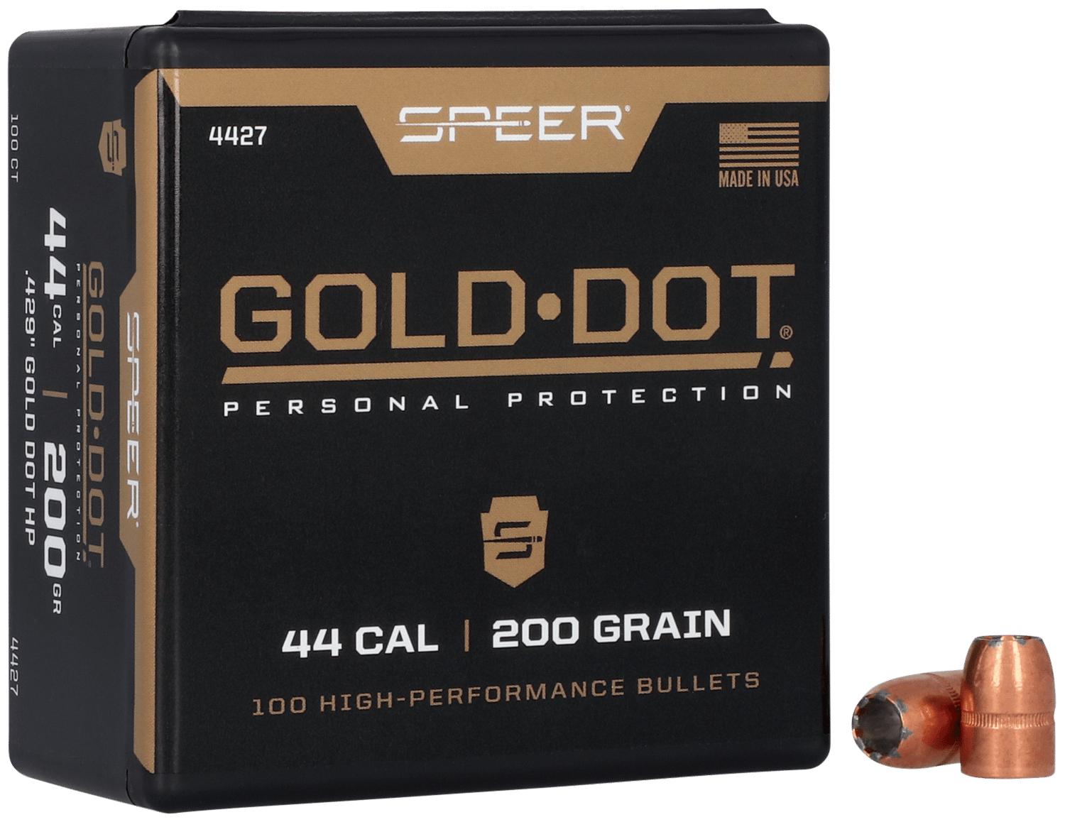 Speer 4427 Gold Dot Personal Protection 44Cal 200gr Hollow Point 50 Per Box/5 Case