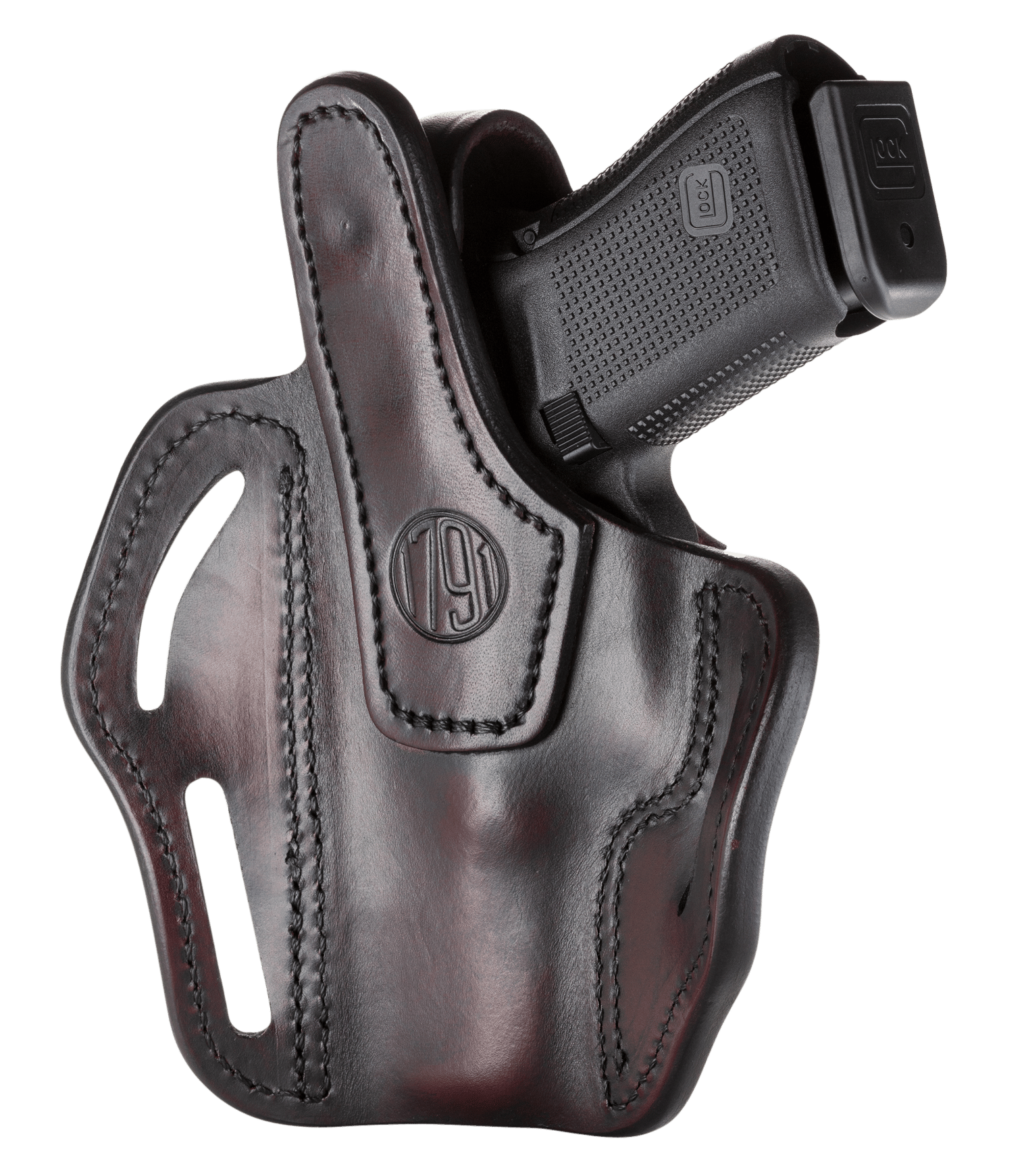 1791 Gunleather BHX3SBRR BHX  OWB Size 03 Signature Brown Leather Belt Slide Compatible w/Glock 17/S&W M&P Shield/Sig P228 Right Hand