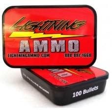 Lightning Ammo Rifle Bullets .22 Cal .224" 55 gr FMJ-BT w/c  100/ct Tin