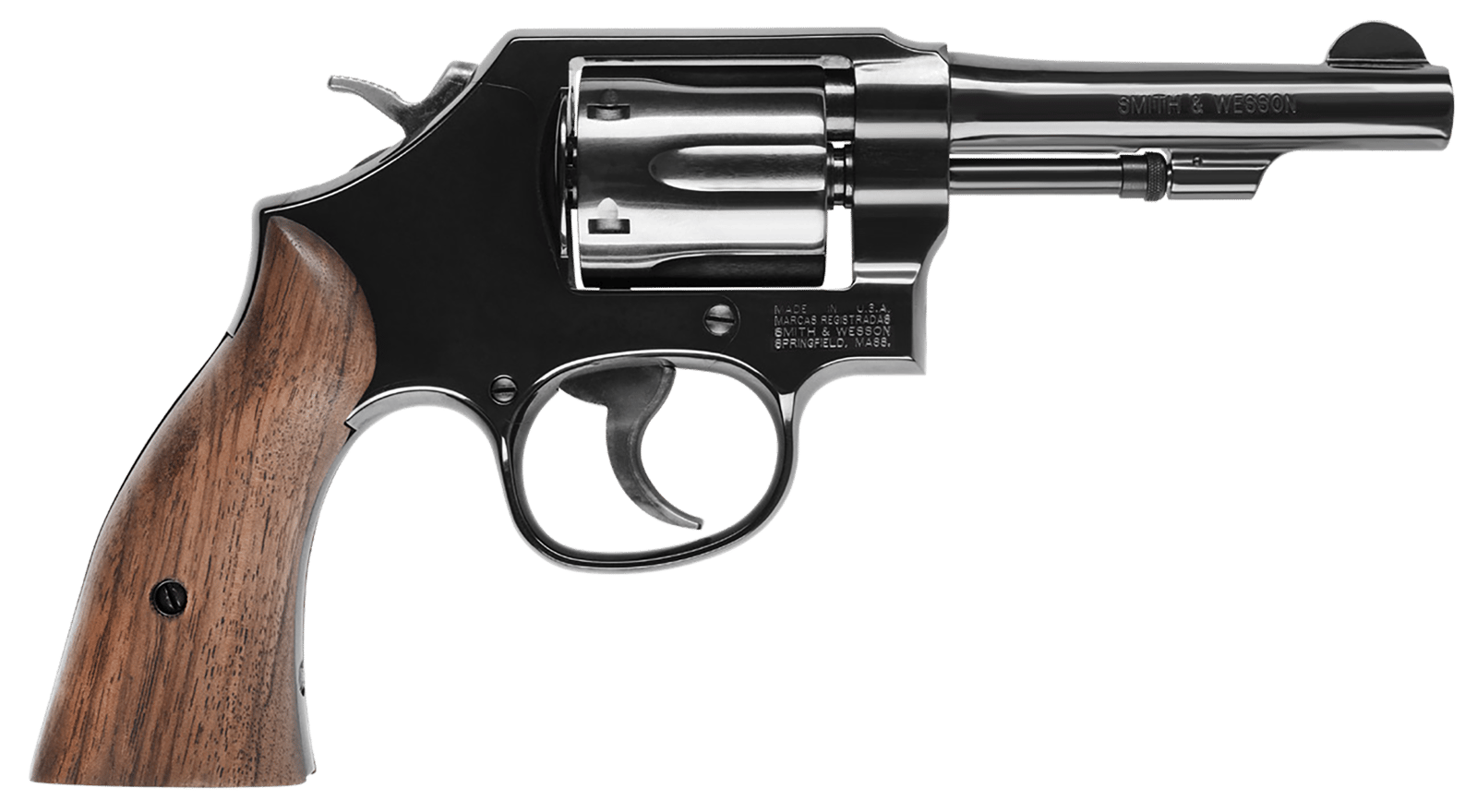 Smith & Wesson 14074 Model 10  K-Frame 38 S&W Spl+P 6 Shot 4" Blued Carbon Steel Barrel, Cylinder & Frame w/Rear Sight Integral Slot, Tyler Gun Works Walnut Grip, No Safety