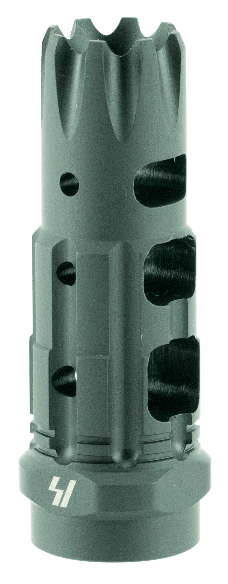 Strike Industries TCCOMP223 Triple Crown Comp  Black Steel with 1/2"-28 tpi Threads, 2.63" OAL & 0.85" Diameter for 223 Rem, 5.56x45mm NATO AR-Platform