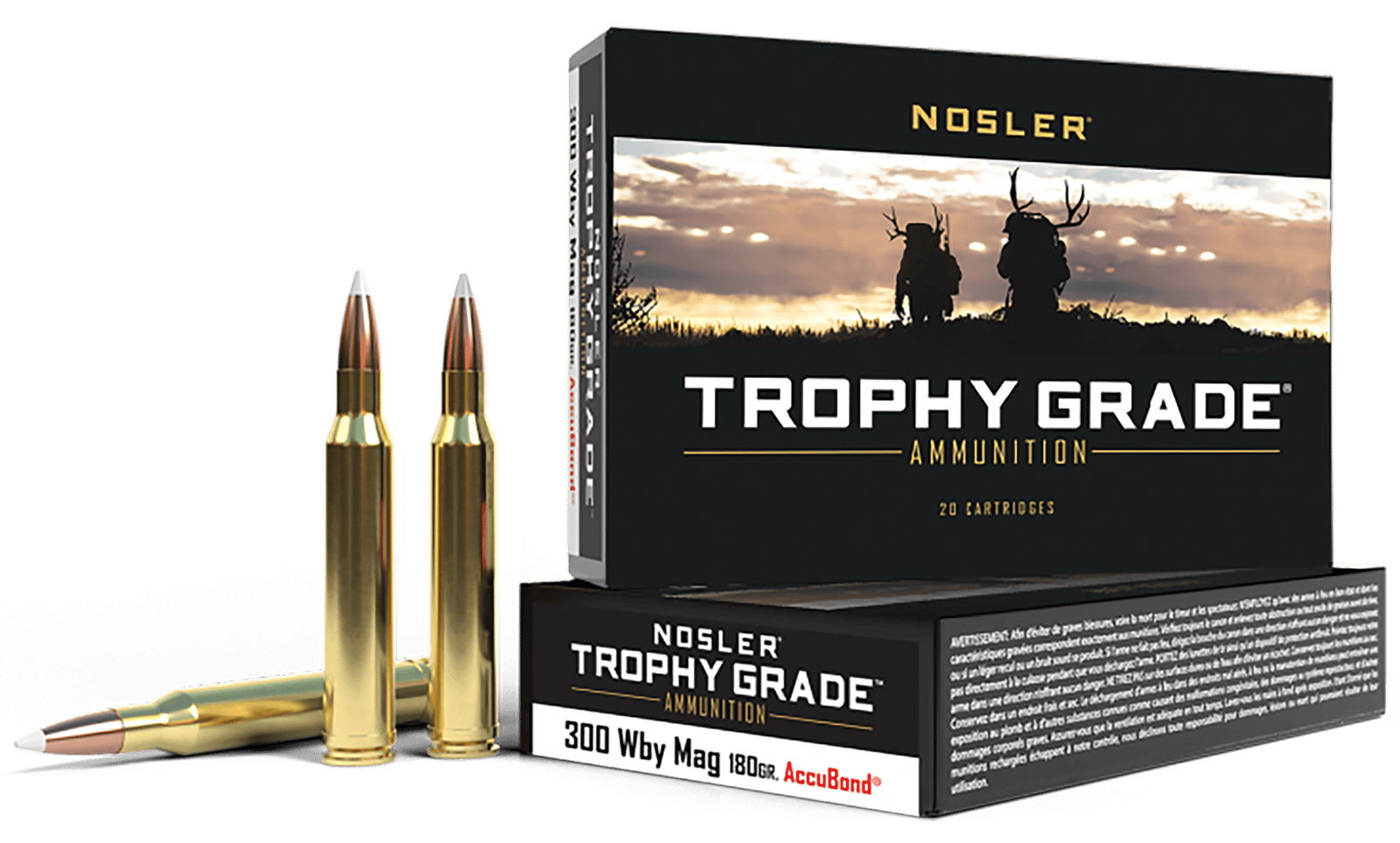 Nosler 48643 Trophy Grade  300WthbyMag 180gr Nosler AccuBond 20 Per Box/10 Case