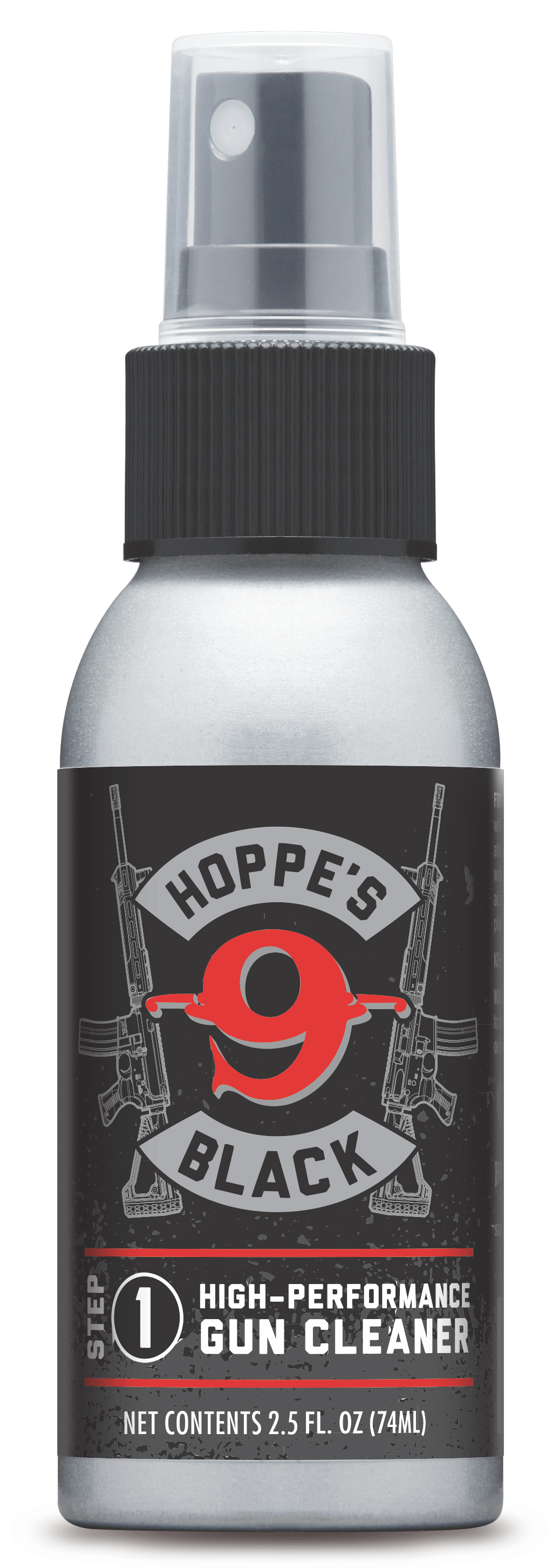 Hoppe's HBC2 Black Gun Cleaner Removes Oil Grease & Dirt 2.50 oz. Aluminum Pump Bottle