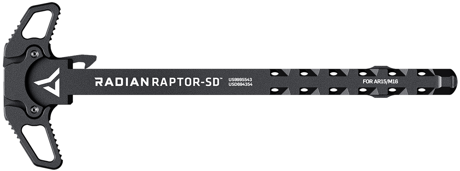 Radian Weapons R0006 Raptor SD Ambi Charging Handle, Black, Gas Ported Shaft, Fits Mil-Spec AR-15/M16 Platform