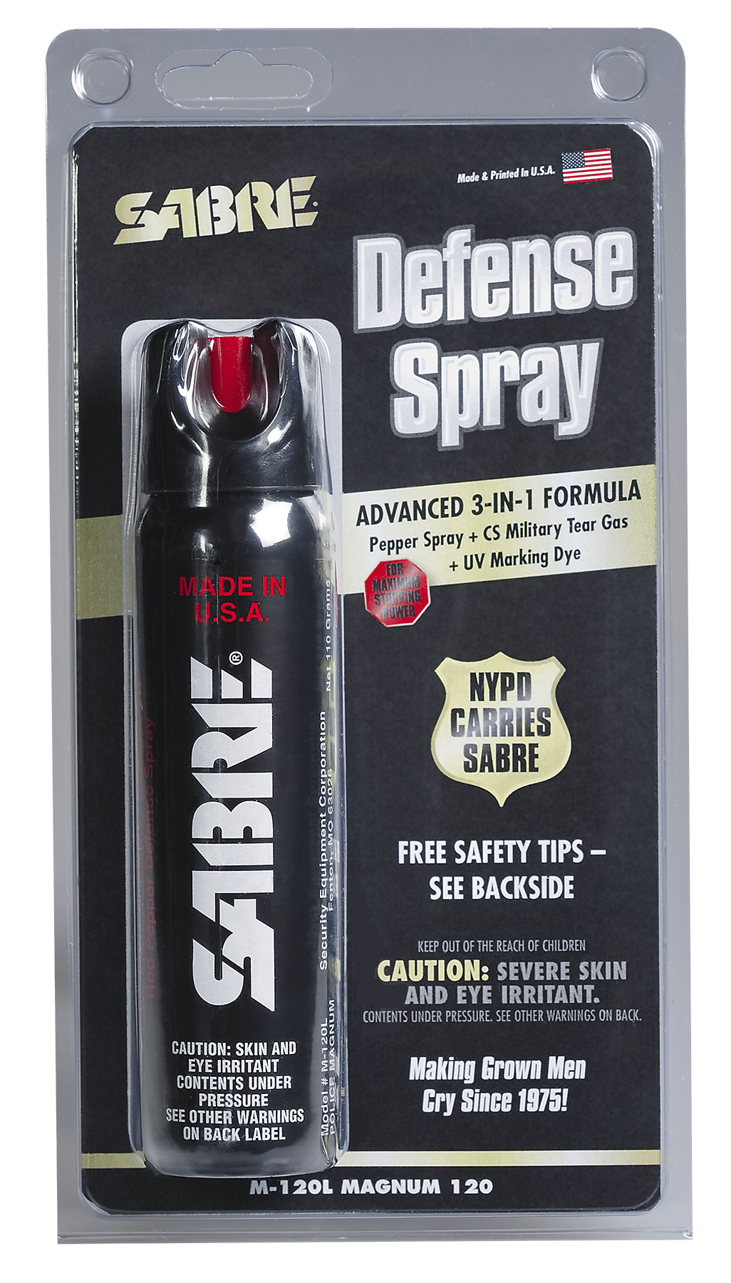 Sabre M120L Magnum Self Defense Police Magnum Pepper Spray Range 8-10 ft 4.36 oz
