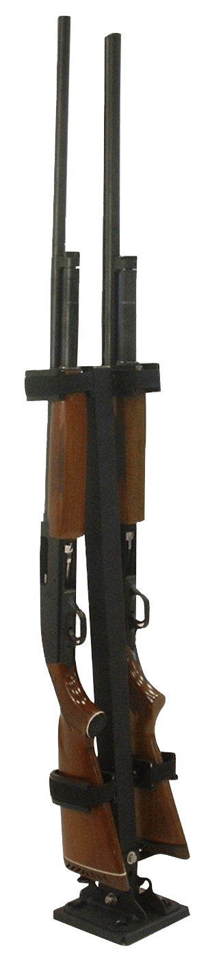 Rugged Gear 10082 Floor Mount Gun Rack  2 Rifle/Shotgun Black Metal