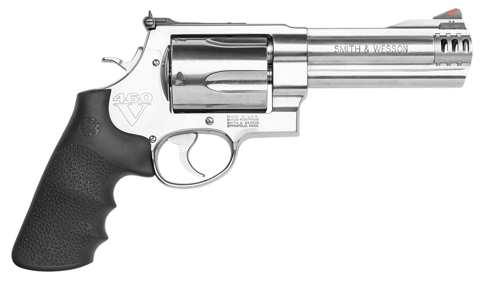Smith & Wesson 163465 Model 460 XVR 460 S&W Mag 5" Stainless Steel Barrel & 5rd Cylinder, Satin  Stainless Steel X-Frame, Includes Two Rear Sights & Two Muzzle Brakes