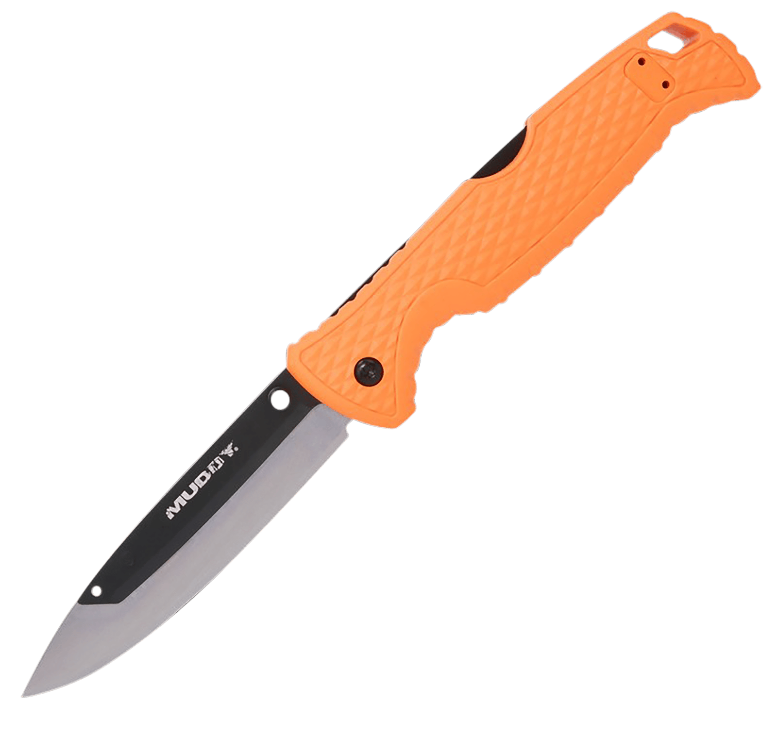 Muddy MUD-FL-35RB5PZ SWAP Replace-A-Blade 3.50" Folding Drop Point Plain 420J2 SS Blade, Blaze Orange Textured GFN Handle, Includes Lanyard/Pocket Clip, 3 Replacement Blades